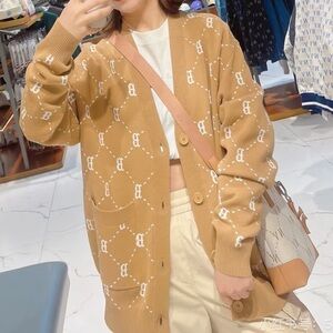 MLB Tan Patterned Cardigan